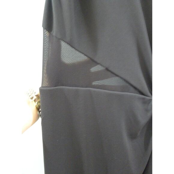 Halston Heritage Sheer Panel High Neck Gown - Black 12 - Picture 4 of 13